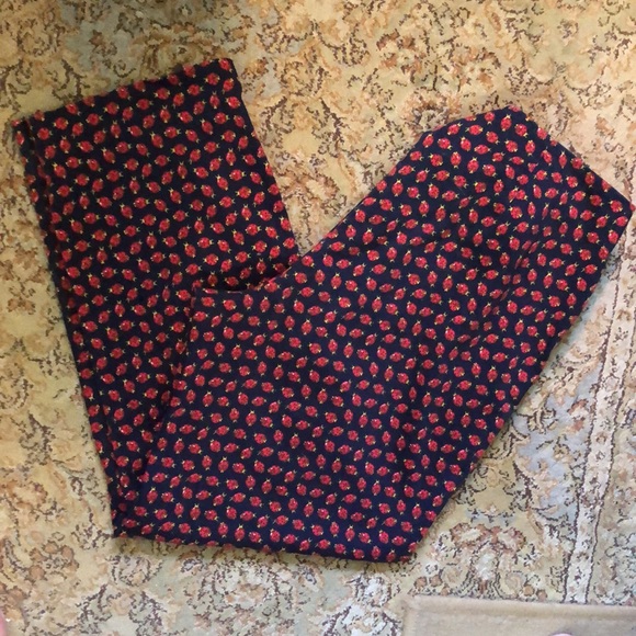 TALBOTS Heritage Size 10 Ladies Ladybugs Flat Front Side-Zip Pant Cotton Stretch - Picture 4 of 14